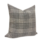 PRESTON ||  Black Plaid Pillow Cover, Textured Pillow, Plaid Pillow Cover, Sofa Pillow, Grey Plaid Pillow, Plaid Pillow Cover