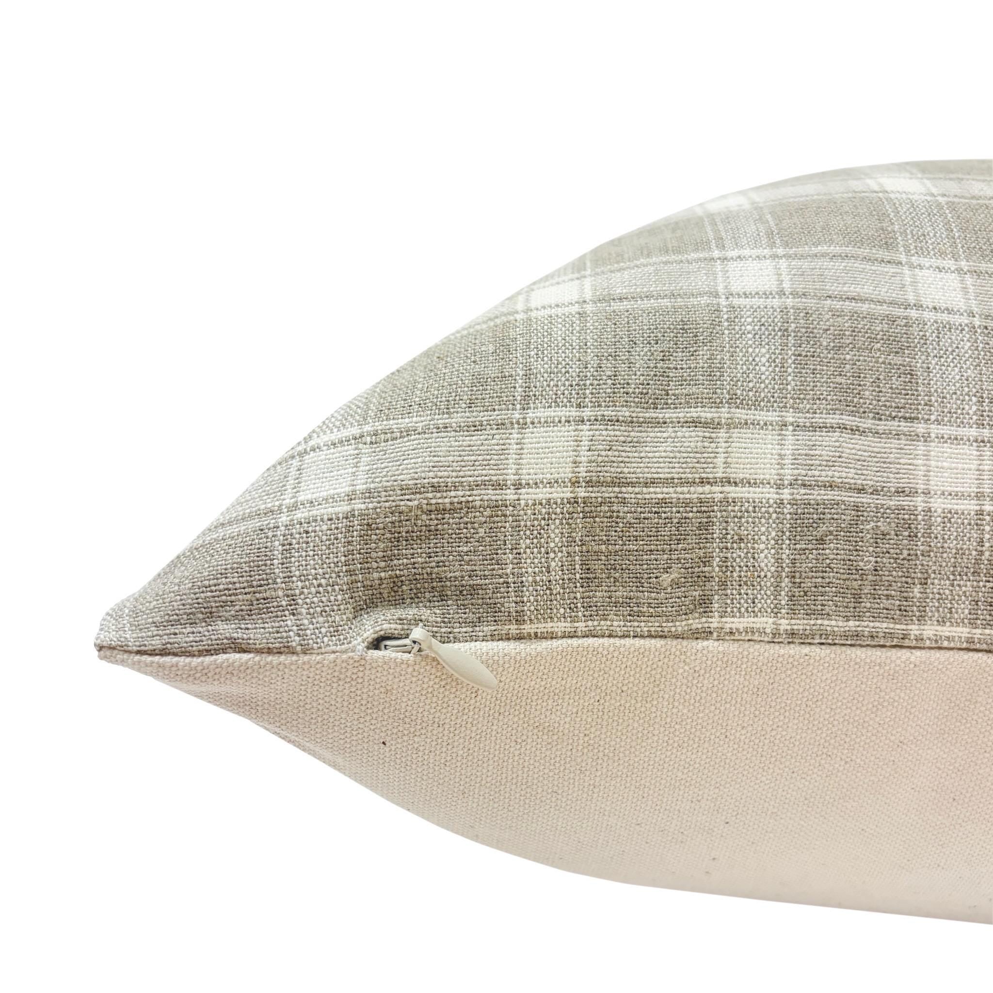 BARRETT || Taupe Gingham Check Pillow Cover, Designer Pillow, Neutral Pillow, Neutral Gingham Pillow, Taupe Check Pillow
