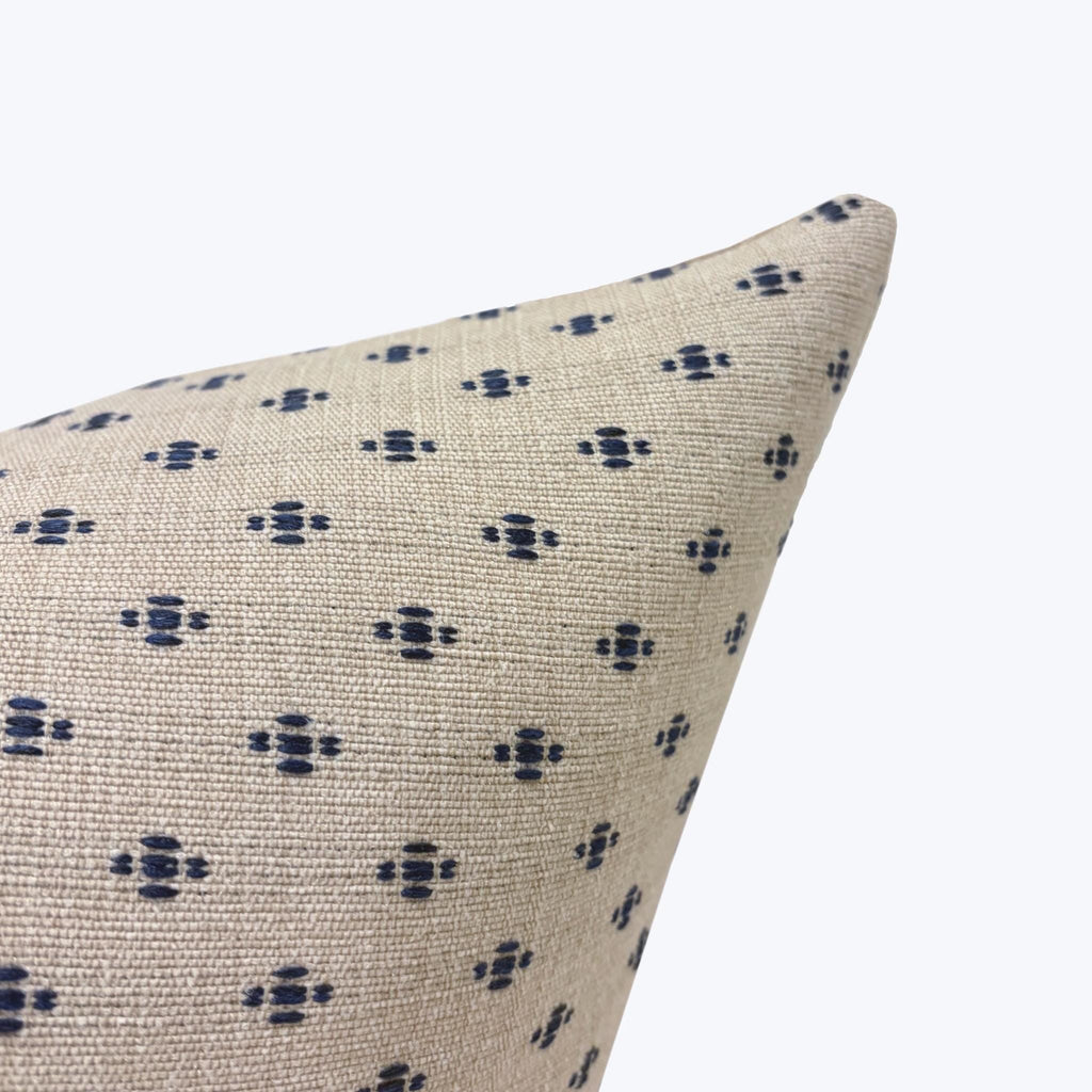 EVERLEY || Navy and Beige Woven Pillow Cover, Small Print Pillow Cover, Neutral and Blue Pillow, Western Pillow, Geometric Pillow Cover