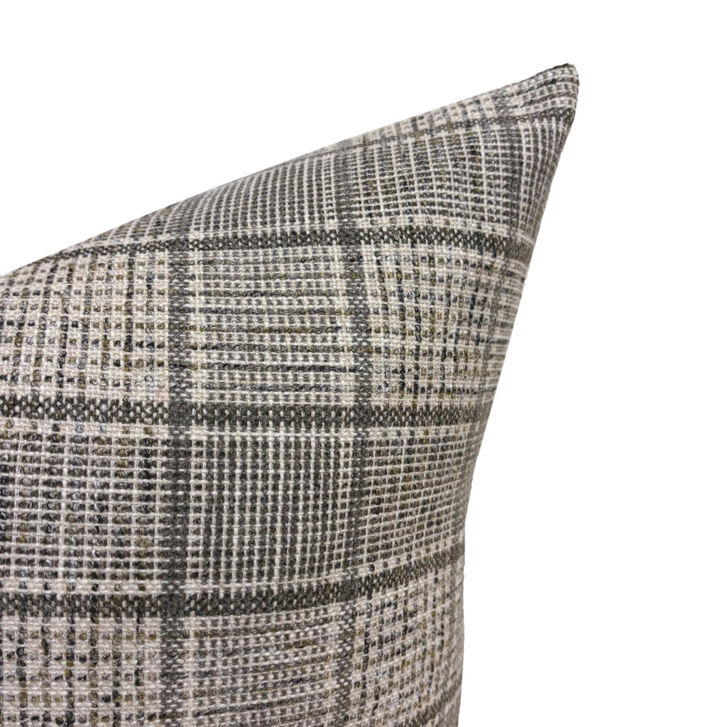 PRESTON ||  Black Plaid Pillow Cover, Textured Pillow, Plaid Pillow Cover, Sofa Pillow, Grey Plaid Pillow, Plaid Pillow Cover