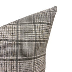 PRESTON ||  Black Plaid Pillow Cover, Textured Pillow, Plaid Pillow Cover, Sofa Pillow, Grey Plaid Pillow, Plaid Pillow Cover