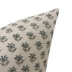 VERA || Designer Floral Linen Pillow Cover, Small Print Floral Pillow Cover, Block Print Linen Pillow