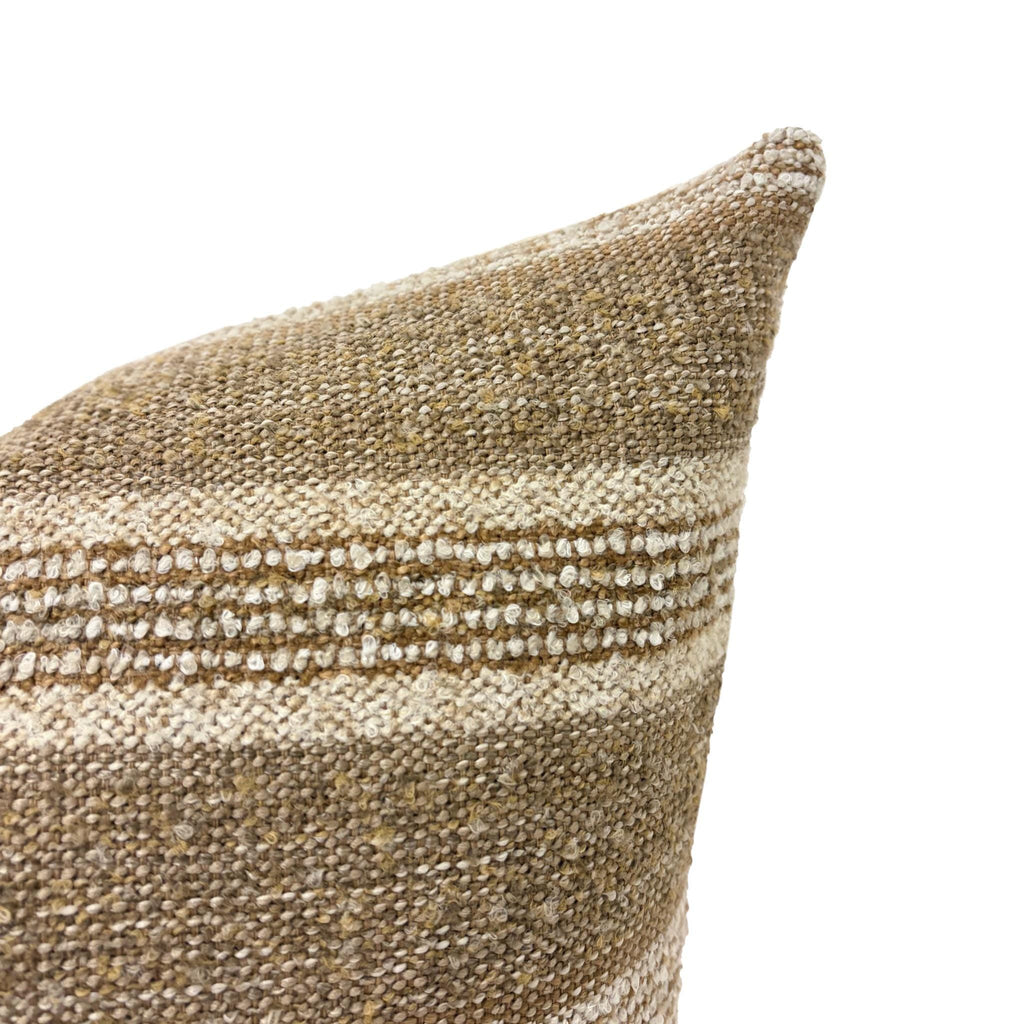 OAKLEY || Brown Striped Woven Pillow Cover, Striped Pillow, Designer Pillow, Brown Woven Textured Pillow