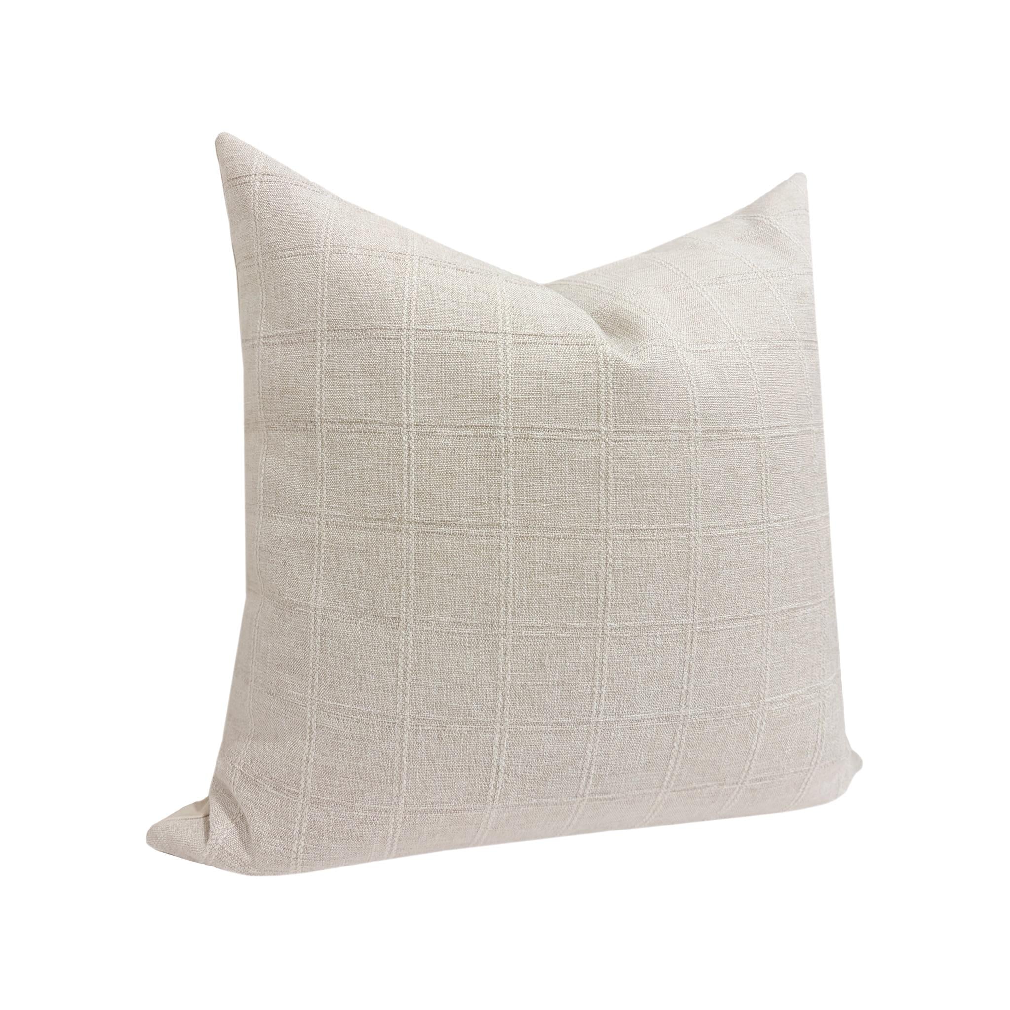 GRETA  ||  Cream Striped Pillow Cover, Designer Pillow, Neutral Pillow, Farmhouse Pillow, Cream Striped Pillow