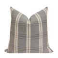 BECKHAM || Designer Gray Plaid Pillow Cover, Plaid Pillow Cover, Gray and Ivory Plaid Pillow, Plaid Pillow, Sofa Pillow Cover, Trendy Plaid