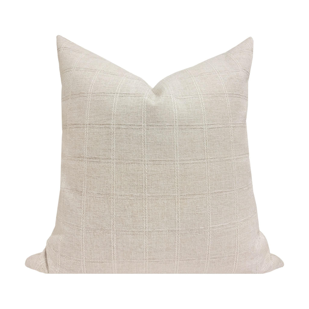 GRETA  ||  Cream Striped Pillow Cover, Designer Pillow, Neutral Pillow, Farmhouse Pillow, Cream Striped Pillow