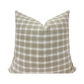 BARRETT || Taupe Gingham Check Pillow Cover, Designer Pillow, Neutral Pillow, Neutral Gingham Pillow, Taupe Check Pillow