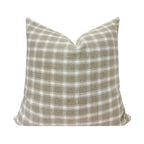 BARRETT || Taupe Gingham Check Pillow Cover, Designer Pillow, Neutral Pillow, Neutral Gingham Pillow, Taupe Check Pillow