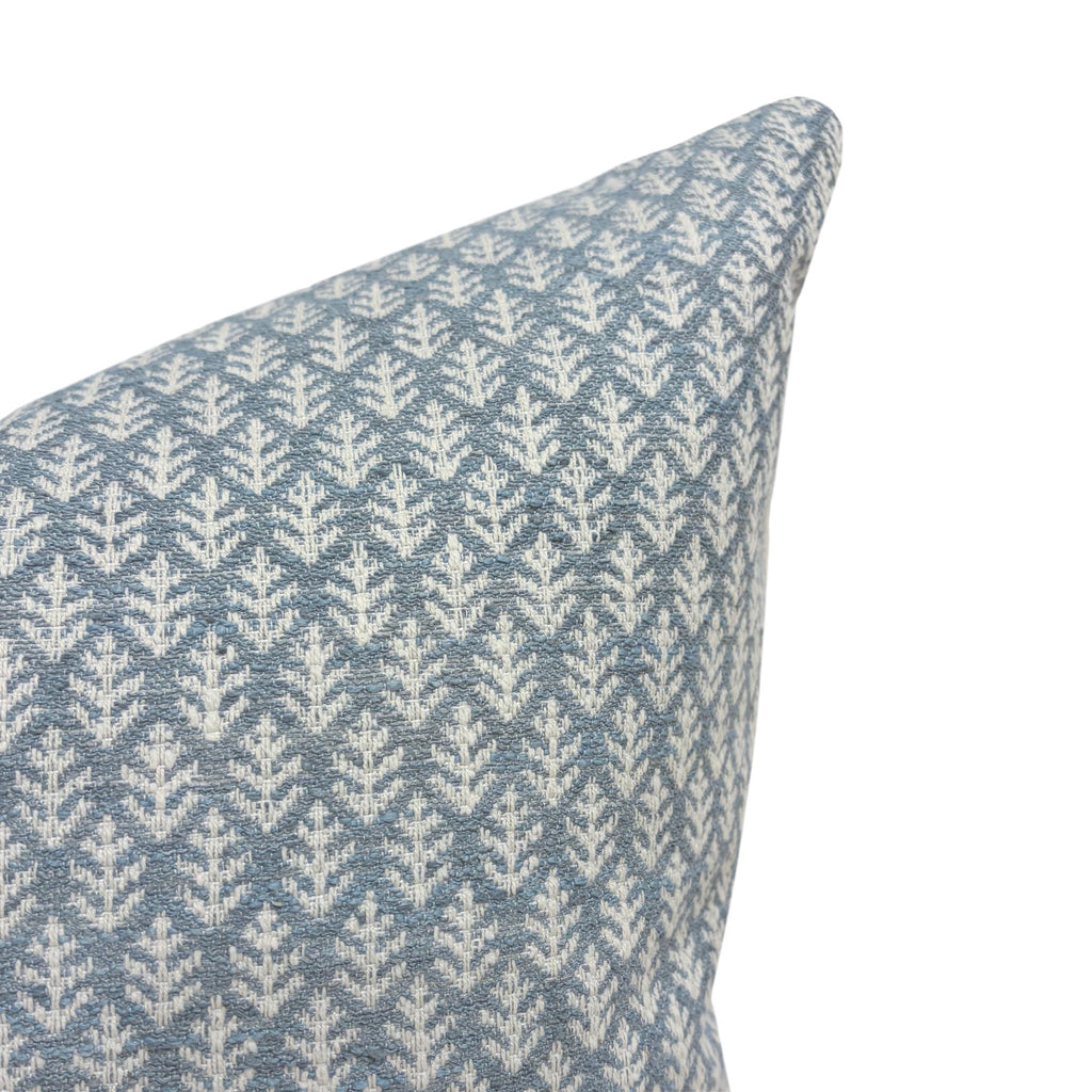 AURORA || Designer Floral Pillow Cover, Blue Floral Pillow, Fern Fair Cornflower Pillow, Light Blue Pillow, Blue Fern Pillow