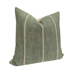 RIDGE || Leafy Green Woven Pillow Cover, Striped Pillow, Designer Pillow, Green Textured Pillow Cover