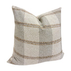 HARLEY  || Beige and Taupe Windowpane Check Pillow Cover, Striped Pillow, Neutral Plaid Pillow, Brown Plaid Pillow, Beige Plaid Pillow