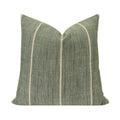 RIDGE || Leafy Green Woven Pillow Cover, Striped Pillow, Designer Pillow, Green Textured Pillow Cover