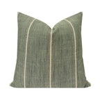 RIDGE || Leafy Green Woven Pillow Cover, Striped Pillow, Designer Pillow, Green Textured Pillow Cover
