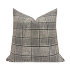 PRESTON ||  Black Plaid Pillow Cover, Textured Pillow, Plaid Pillow Cover, Sofa Pillow, Grey Plaid Pillow, Plaid Pillow Cover