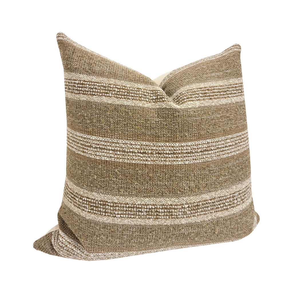 OAKLEY || Brown Striped Woven Pillow Cover, Striped Pillow, Designer Pillow, Brown Woven Textured Pillow