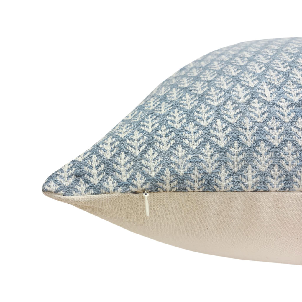 AURORA || Designer Floral Pillow Cover, Blue Floral Pillow, Fern Fair Cornflower Pillow, Light Blue Pillow, Blue Fern Pillow