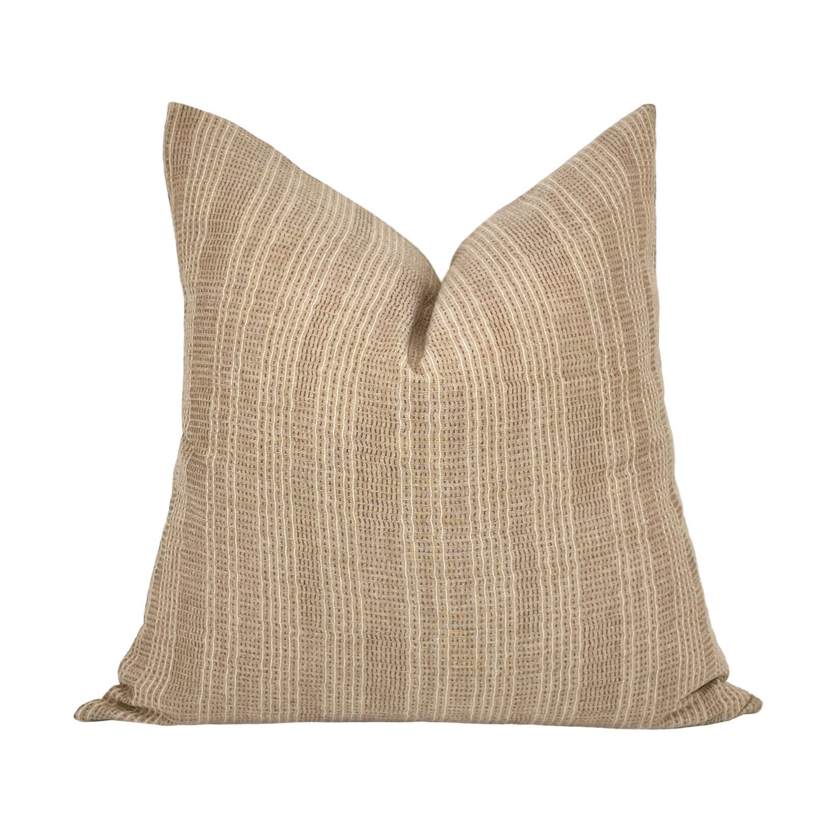 PILLOW COMBO || Set Of Three Designer Pillow Covers, Brown Stripes, Cream and Rust Stripes, Linen Greenish Blue Floral