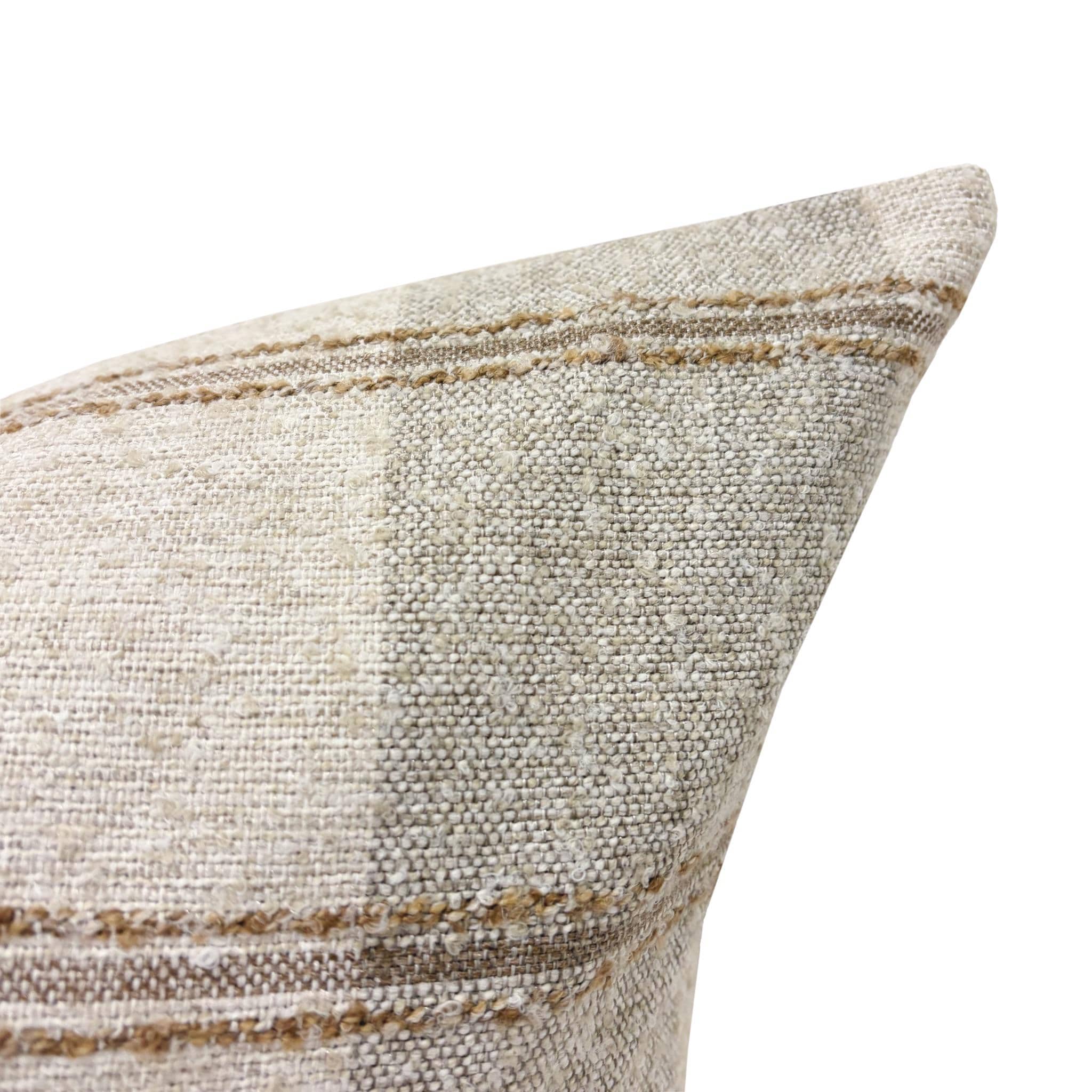 HARLEY  || Beige and Taupe Windowpane Check Pillow Cover, Striped Pillow, Neutral Plaid Pillow, Brown Plaid Pillow, Beige Plaid Pillow
