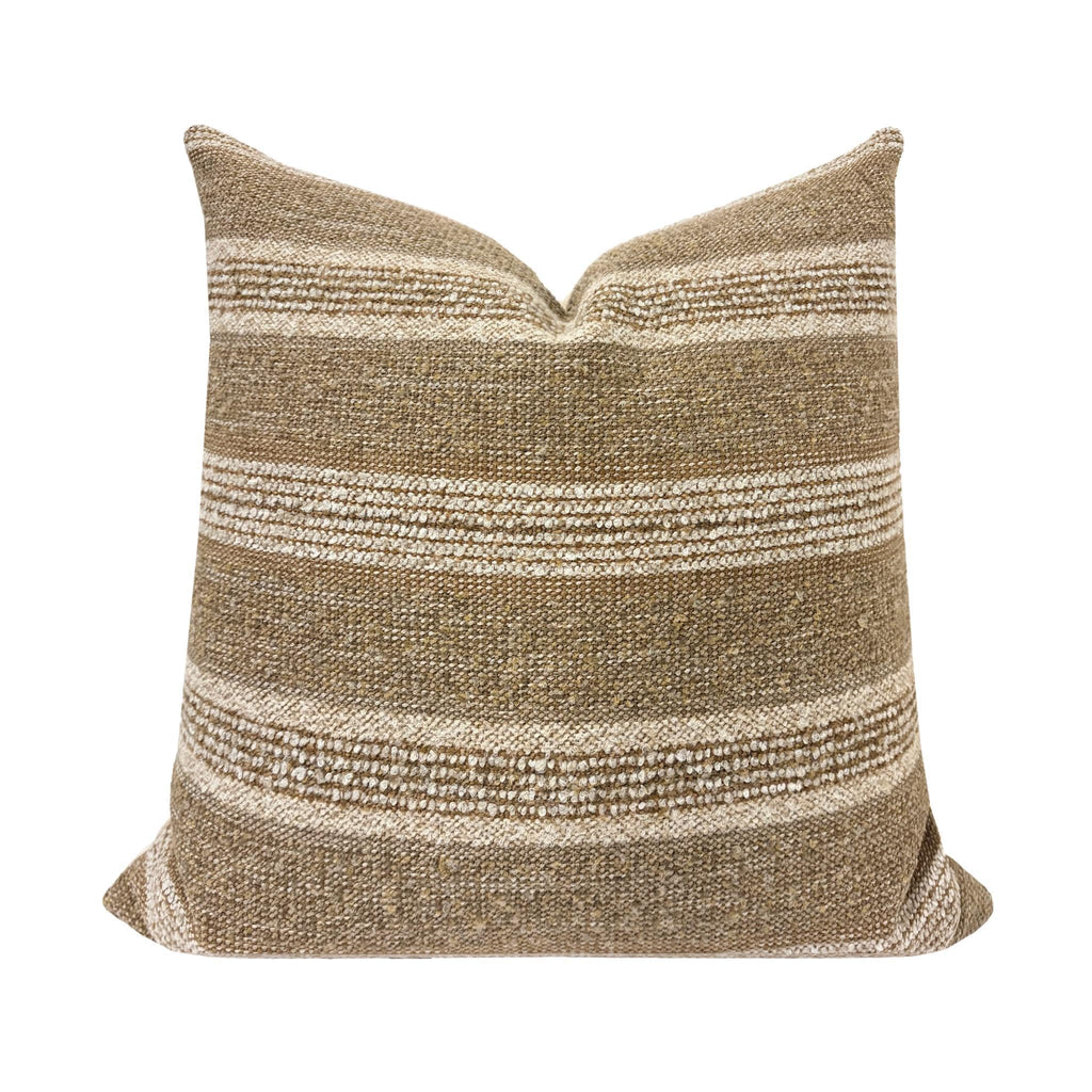 OAKLEY || Brown Striped Woven Pillow Cover, Striped Pillow, Designer Pillow, Brown Woven Textured Pillow