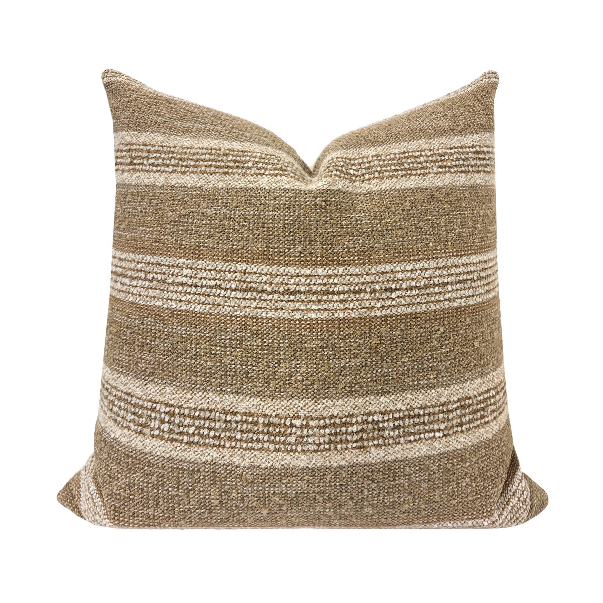 OAKLEY || Brown Striped Woven Pillow Cover, Striped Pillow, Designer Pillow, Brown Woven Textured Pillow