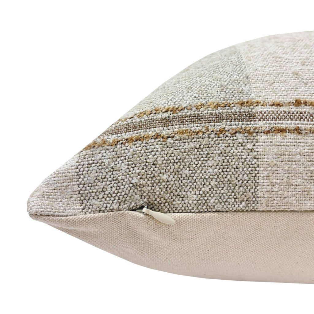 HARLEY  || Beige and Taupe Windowpane Check Pillow Cover, Striped Pillow, Neutral Plaid Pillow, Brown Plaid Pillow, Beige Plaid Pillow