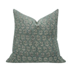 PILLOW COMBO || Set Of Three Designer Pillow Covers, Brown Stripes, Cream and Rust Stripes, Linen Greenish Blue Floral